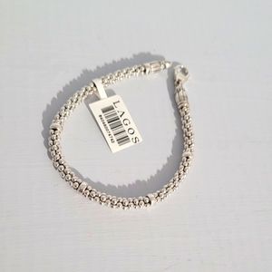 LAGOS Sterling Silver 4mm Caviar Beaded Bracelet 7